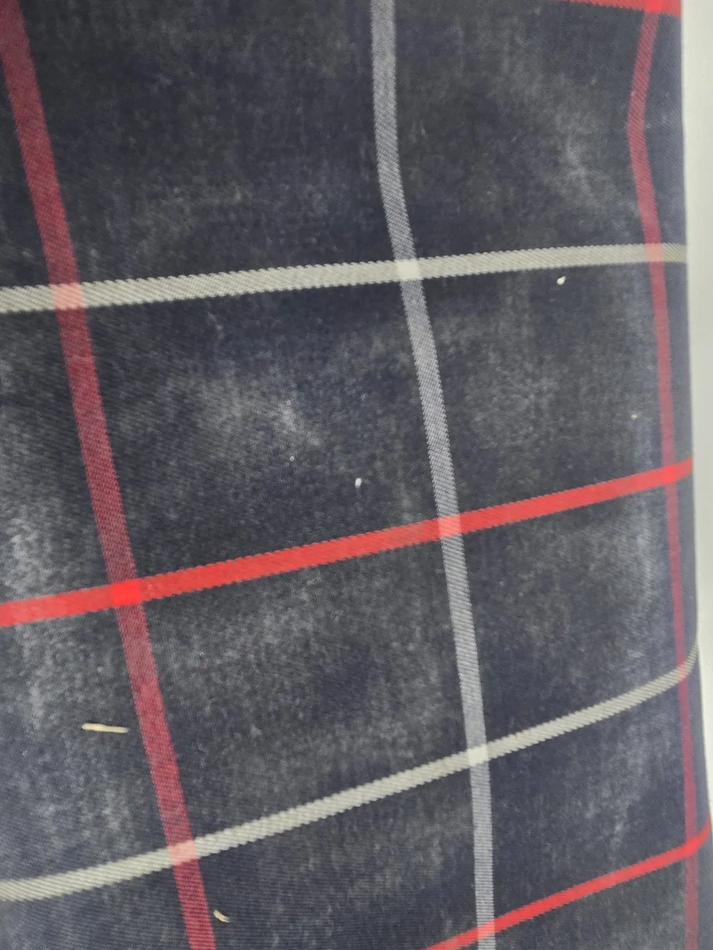 Burberrys Nova Check Toiletry Bag Vintage Leather Trim Navy Red Plaid